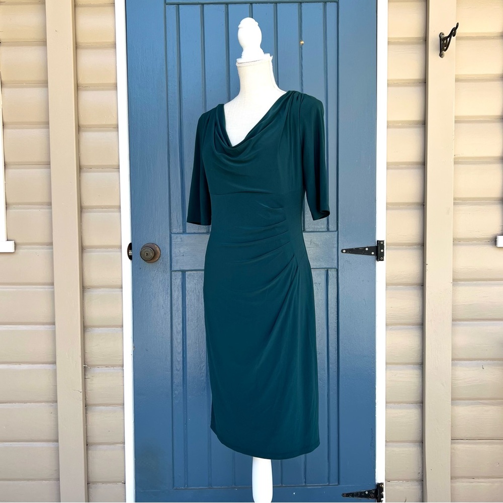 LAUREN RALPH LAUREN Cowl Neck Jersey
Dress Green Women Size 8 - Picture 3 of 9